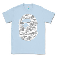 Dusty Blue Gorilla Head Shot Classic Tee - linhVisuals