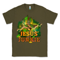 Army Green Jesus junkie St. Patricks Day Classic Tee - FaDigitalArtStudio