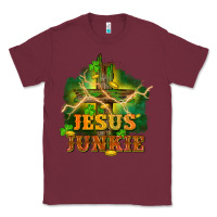 Burgundy Jesus junkie St. Patricks Day Classic Tee - FaDigitalArtStudio