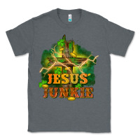 Charcoal Heather Jesus junkie St. Patricks Day Classic Tee - FaDigitalArtStudio