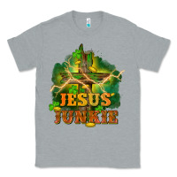 Heather Grey Jesus junkie St. Patricks Day Classic Tee - FaDigitalArtStudio