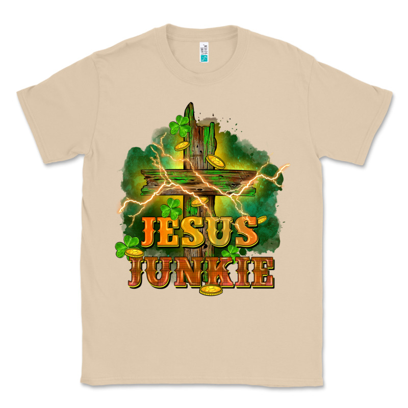 Jesus Junkie St. Patricks Day Classic Tee by FaDigitalArtStudio | Teevron