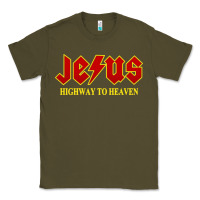 Army Green jesus rocks highway to heaven Classic Tee - linhVisuals