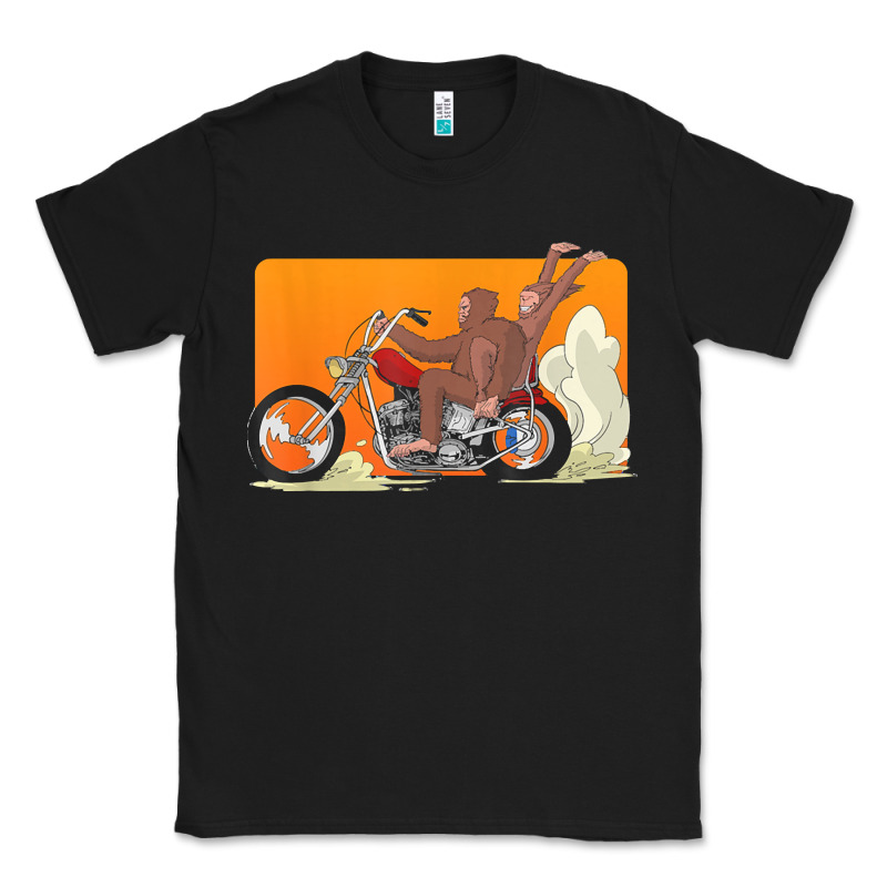 Bigfoot T  Shirt Bigfoot Riding Motorcycle For Biker Sasquatch Chick T Classic Tee by linhVisuals | Teevron