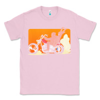 Bubblegum Pink bigfoot t  shirt bigfoot riding motorcycle for biker sasquatch chick t Classic Tee - linhVisuals