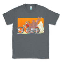 Charcoal Heather bigfoot t  shirt bigfoot riding motorcycle for biker sasquatch chick t Classic Tee - linhVisuals