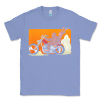 Colony Blue bigfoot t  shirt bigfoot riding motorcycle for biker sasquatch chick t Classic Tee - linhVisuals