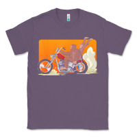 Lavender bigfoot t  shirt bigfoot riding motorcycle for biker sasquatch chick t Classic Tee - linhVisuals
