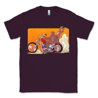 Plum bigfoot t  shirt bigfoot riding motorcycle for biker sasquatch chick t Classic Tee - linhVisuals