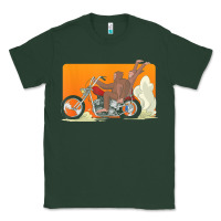 Sports Green bigfoot t  shirt bigfoot riding motorcycle for biker sasquatch chick t Classic Tee - linhVisuals