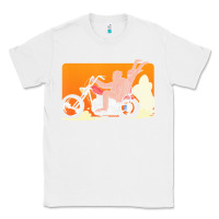 White bigfoot t  shirt bigfoot riding motorcycle for biker sasquatch chick t Classic Tee - linhVisuals