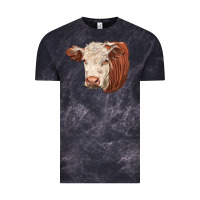 Cloud Black hereford cow face Vintage Tee - LillyAllenDesigns