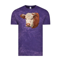 Cloud Purple hereford cow face Vintage Tee - LillyAllenDesigns