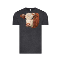 Vintage Black hereford cow face Vintage Tee - LillyAllenDesigns