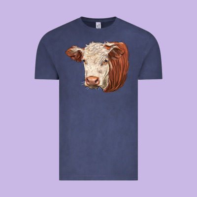 Hereford Cow Face Vintage Tee Designed By Lillyallendesigns