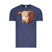 Vintage Denim hereford cow face Vintage Tee - LillyAllenDesigns
