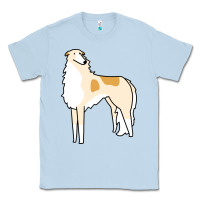 Dusty Blue borzoi Classic Tee - linhVisuals