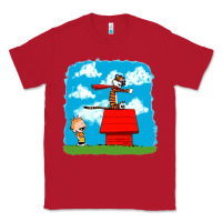 Red Calvin Hobbes Classic Tee - linhVisuals