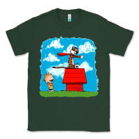 Sports Green Calvin Hobbes Classic Tee - linhVisuals