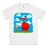 White Calvin Hobbes Classic Tee - linhVisuals