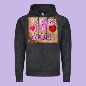 Valentine's Day Sucker For You Vintage Hoodie Designed By Barkaloodesign