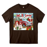Chocolate Brown Let It Snow Tumbler Heavy Core Tee - FaDigitalArtStudio