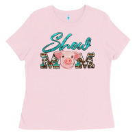 Bubblegum Pink show mom pig Ladies Tee - Artiststas