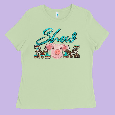Show Mom Pig Ladies Tee Designed By Artiststas