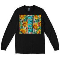 Black mama wıth sunflowers and gemstone Long Sleeve Tee - Artiststas