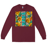 Burgundy mama wıth sunflowers and gemstone Long Sleeve Tee - Artiststas