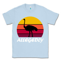 Dusty Blue retro vintage allegedly ostrich Classic Tee - linhVisuals