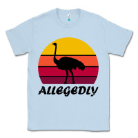 Dusty Blue retro vintage allegedly ostrich Classic Tee - linhVisuals