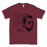 Burgundy james baldwin Classic Tee - linhVisuals