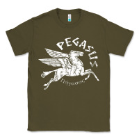 Army Green ivory pegasus Classic Tee - linhVisuals