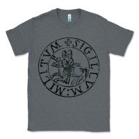 Charcoal Heather knights templar sigil Classic Tee - linhVisuals