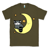 Army Green crescent moon raccoon Classic Tee - linhVisuals