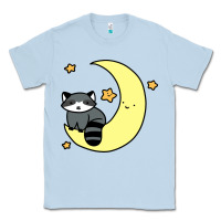 Dusty Blue crescent moon raccoon Classic Tee - linhVisuals