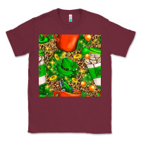Burgundy coffee cups st. patrick's day with leopard seamless pattern bbs Classic Tee - BundleAndBundleShop