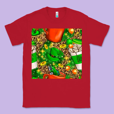 Coffee Cups St. Patrick's Day With Leopard Seamless Pattern Bbs Classic Tee Designed By Bundleandbundleshop