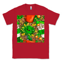 Red coffee cups st. patrick's day with leopard seamless pattern bbs Classic Tee - BundleAndBundleShop