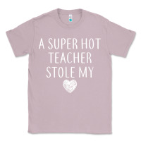 Lilac funny a super hot teacher stole my heart unisex t shirt Classic Tee - linhVisuals