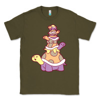 Army Green cute turtle stack Classic Tee - linhVisuals