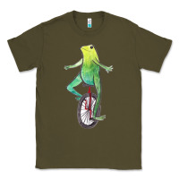 Army Green dat boi watercolor unicycle frog Classic Tee - linhVisuals
