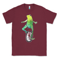 Burgundy dat boi watercolor unicycle frog Classic Tee - linhVisuals