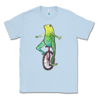 Dusty Blue dat boi watercolor unicycle frog Classic Tee - linhVisuals