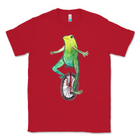 Red dat boi watercolor unicycle frog Classic Tee - linhVisuals