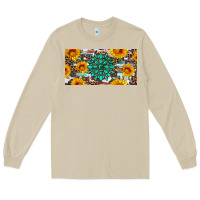 Gemtone And Sunflowers License Plate Long Sleeve Tee | Teevron