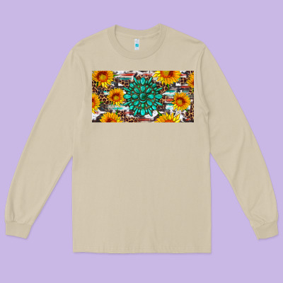 Gemtone And Sunflowers License Plate Long Sleeve Tee Designed By Artiststas