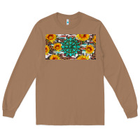 Toasted Coconut gemtone and sunflowers license plate Long Sleeve Tee - Artiststas
