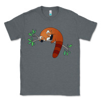 Charcoal Heather red panda sleeping Classic Tee - linhVisuals